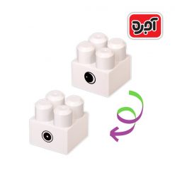 Alternative view of آجره چهار دکمه سفید مربع چاپ دار